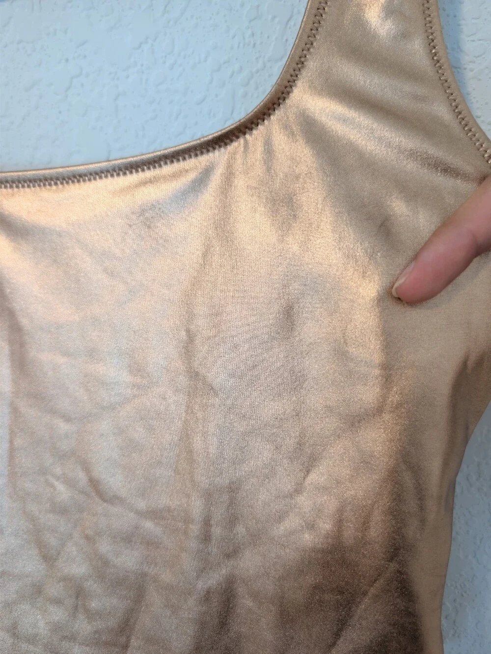 Skims Rose Gold Metallic Open Back High Cut One-Piece Swimsuit SM